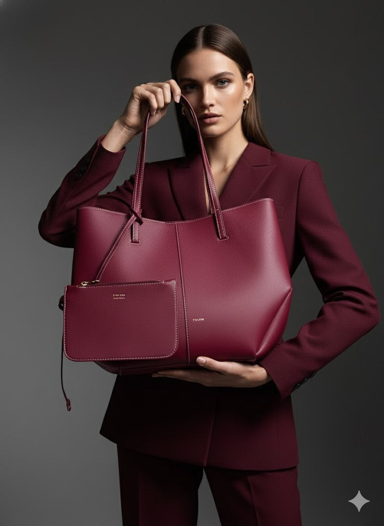 POLENE Women’s Luxury Leather Tote Bag | Elegant Designer Handbag Dubai | 51x36cm